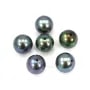 Perle de culture d'eau douce half-percée ronde bleu foncé 5-5.5mm x 1pc