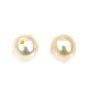 Salmon half-drilled round freshwater cultured pearl 4.5-5mm x 2pcs