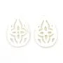 Nacre blanche ajourée en forme de goutte 10x14mm x 1pc