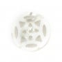 médaillon ajouré nacre blanche rosace 12mm x 1pc