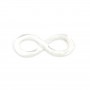 Nacre blanche formant un symbole d'infini 5x15mm x 1pc