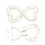 White mother-of-pearl double heart 18x35mm x 1pc