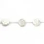 Nacre blanche en forme de rose 10mm x 2pcs