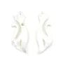 Nacre blanche en forme de chat avec Oxyde de Zirconium 12x34mm x 1pc
