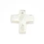 Nacre blanche en forme de croix 11x11mm x 1pc
