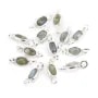 Ciondolo ovale sfaccettato di labradorite in argento 925 4x11 mm x 1 pz