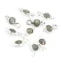Labradorit Charm, rund facettiert, gefasst 925er Silber 5x11mm x 1Stk