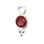 Rubinfarben gefärbter Stein Charm runde facettierte 5x11mm x 1pc