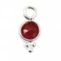 Rubinfarben gefärbter Stein Charm runde facettierte 5x11mm x 1pc