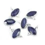 Charm Gemstone dyed sapphire eye color faceted set silver 925 10x12mm x 1pc