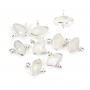 Charm Gemstone faceted eye moon set in silver 925 10x12mm x 1pc