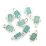 Breloque Amazonite rectangle serti argent 925 8x12mm x 1pc