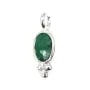 Charm di pietra ovale sfaccettato color smeraldo in argento 925 4x11 mm x 1 pezzo