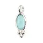 Facetada oval Chalcedony charme em prata 925 4x11mm x 1pc