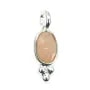 Charm Gemstone orange moon faceted oval set in silver 925 4x11mm x 1pc