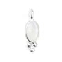 Breloque Pierre de lune ovale facettée serti argent 925 4x11mm x 1pc