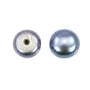 Perle de culture d'eau douce, semi-percée,  bleue foncée, bouton, 5-5.5mm  x 1pc