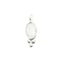 Breloque Pierre de lune ovale facettée serti argent 925 4x11mm x 1pc