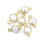 Charm rotondo di perle d'acqua dolce in argento 925 ORO 7x13 mm x 1 pezzo