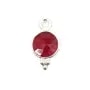 Stein Charm bearbeitet Farbe Rubin runde facettierte Silber 925 7x13mm x 1pc