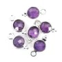 Ametista sfaccettata rotonda in argento 925 7x13 mm x 1 pezzo