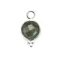Labradorita redonda facetada Charm set en plata 925 7x13mm x 1pc