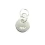 Grabado medalla encanto doble anillo de plata 925 6mm x 1pc