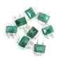 Esmeralda Piedra Teñida Charm conjunto en Plata de Ley 925 - 2 Anillos - 8x10mm x 1pc