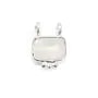 Mondstein Charm rechteckig gefasst 925er Silber - 2 Ringe - 8x10mm x 1St