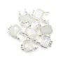 Mondstein Charm rechteckig gefasst 925er Silber - 2 Ringe - 8x10mm x 1St