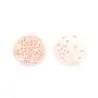 Nacre rose et ronde fleurs et papillons ajourés 18mm x 1pc