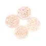 Nacre rose et ronde fleurs et papillons ajourés 18mm x 1pc