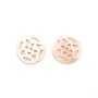 médaillon ajouré nacre rose rosace 12mm x 1pc