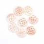 médaillon ajouré nacre rose rosace 12mm x 1pc