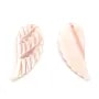 Nacre rose en forme d'aile 10x22mm x 1pc