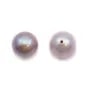 Semi-perforated cultured Pearl freshwater white 9.5-10mm  x 1pc