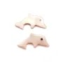 Nacre rose en forme de dauphin 8x15mm x 2pcs