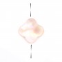 Nacre rose en forme de trèfle 6mm x 4 pcs