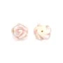 Pink mother-of-pearl half drilled rose 10mm x 1pc