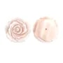 Nacre rose semi-percée en forme de rose 25mm x 1pc