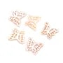 Nacre rose ajourée en forme de Papillon 9.5x11.5mm x 1pc