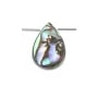 Abalone mother-of-pearl flat drop beads 10x14mm x 4 pcs