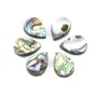 Abalone mother-of-pearl flat drop beads 10x14mm x 4 pcs