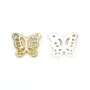Nacre grise ajourée en forme de papillon 9.5x11.5mm x 1pc