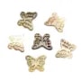 Nacre grise ajourée en forme de papillon 9.5x11.5mm x 1pc