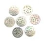 médaillon ajouré nacre grise rosace 12mm x 1pc