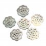 Gray mother-of-pearl flower with openwork 14mm x 1pc 