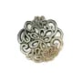 Nacre grise ajourée motif floral 18mm x 1pc