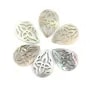Nacre grise ajourée en forme de goutte 10x14mm x 1pc