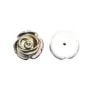 Gray mother-of-pearl half drilled rose 12mm x 2pcs